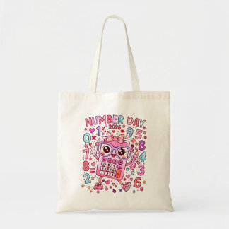 Number Day 2026 Cute Calculator Math Tote Bag トートバッグ