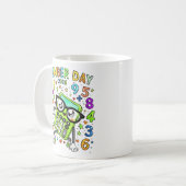 Number Day 2026 Cute Green Maths Calculator Mug コーヒーマグカップ (正面左)