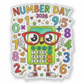 Number Day 2026 Cute Math Sticker for Kids シール (正面)