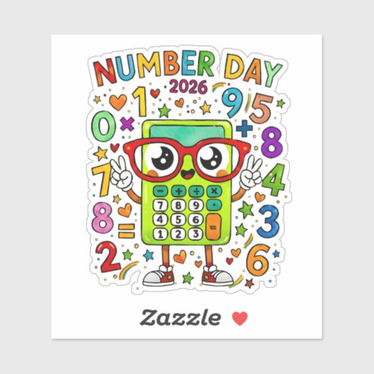 Number Day 2026 Cute Math Sticker for Kids シール (シート)