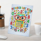 Number Day 2026 Cute Maths Calculator Desk Art 台座サイン (インサイチュ)