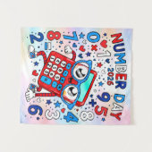 Number Day 2026 Cute Maths Calculator Poster タペストリー (正面(横))