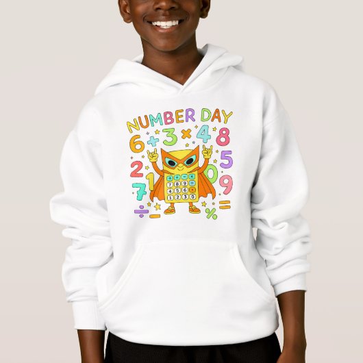 Number Day 2026 Cute Maths Hoodie for Kids (正面)