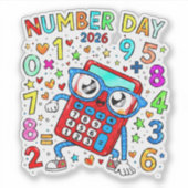 Number Day 2026 Cute Maths Sticker for Kids シール (正面)