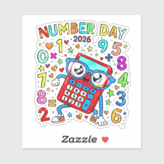 Number Day 2026 Cute Maths Sticker for Kids シール