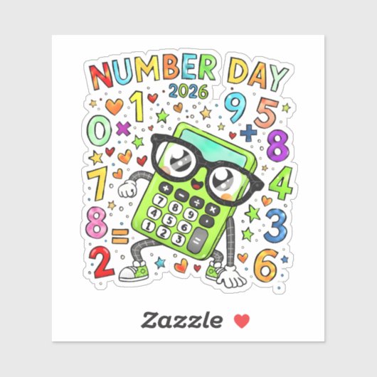 Number Day 2026 Cute Maths Sticker for Kids シール (シート)