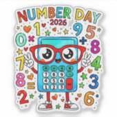 Number Day 2026 Cute Numbers Sticker for Kids シール (正面)