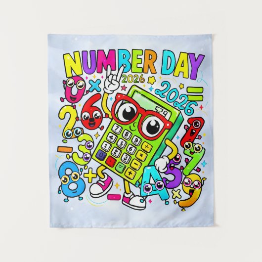 Number Day 2026 Maths Banner for Schools タペストリー (正面)