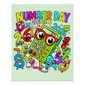 Number Day 2026 Maths Poster for Kids UK Classroom ポスター (正面)