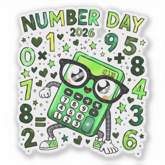 Number Day 2026 Maths Sticker for Kids シール (正面)