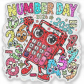 Number Day 2026 Maths Sticker for Kids UK シール (正面)