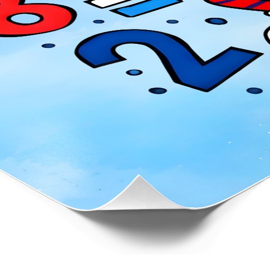 Number Day 2026 Red Calculator Math Design ポスター (コーナー)