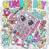 Number Day Calculator Sticker for Kids UK School シール (正面)