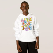 Number Day Colorful Cartoon Numbers Hoodie (正面フル)