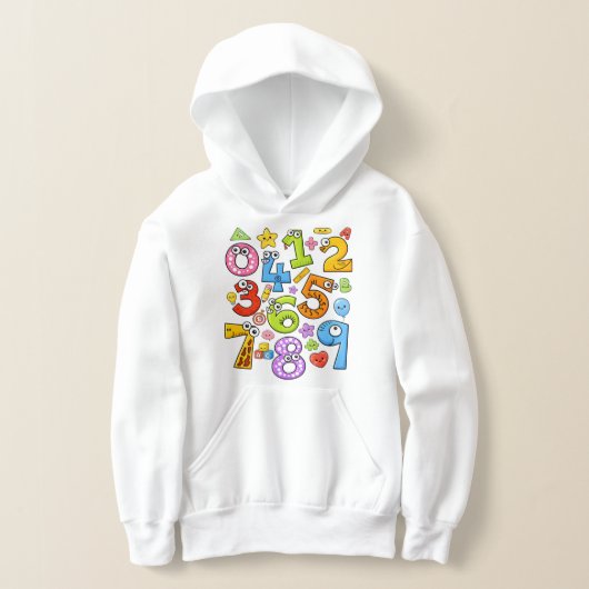 Number Day Colorful Cartoon Numbers Hoodie (レイダウン)