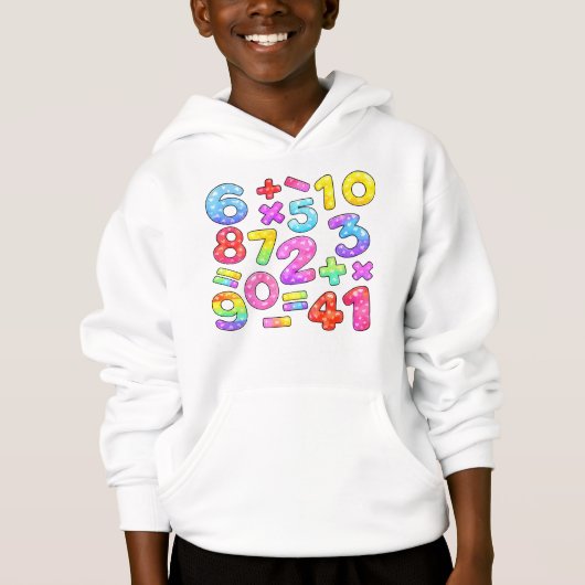 Number Day Colorful Math Numbers Hoodie (正面)