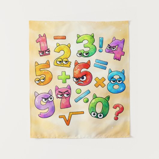 Number Day Colourful Maths Numbers Banner for  タペストリー (正面)