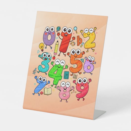 Number Day Colourful Maths Pedestal Sign for Schoo 台座サイン (正面)