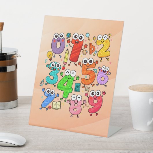 Number Day Colourful Maths Pedestal Sign for Schoo 台座サイン (インサイチュ)