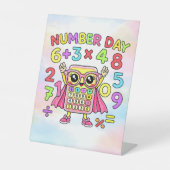 Number Day Cute Calculator Character Design 台座サイン (正面)