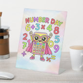 Number Day Cute Calculator Character Design 台座サイン (インサイチュ)