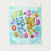 Number Day Cute Math Animals Design タペストリー (正面)