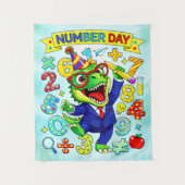 Number Day Dinosaur Math Design for Kids タペストリー (正面)