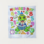 Number Day Dinosaur Math Design for Kids タペストリー (正面)