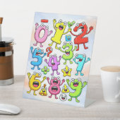 Number Day Funny Cartoon Numbers Design 台座サイン (インサイチュ)