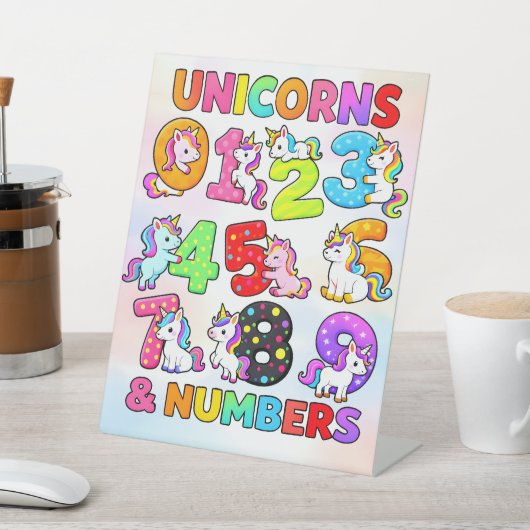 Number Day Funny Cartoon Numbers Design 台座サイン (インサイチュ)
