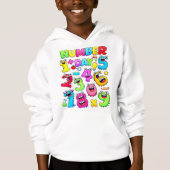 Number Day Funny Cartoon Numbers Hoodie (正面)