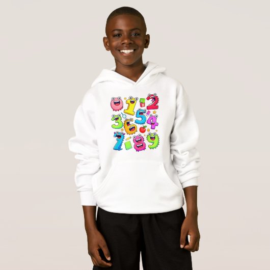 Number Day Funny Colorful Numbers Hoodie (正面フル)