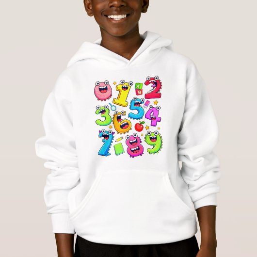 Number Day Funny Colorful Numbers Hoodie (正面)