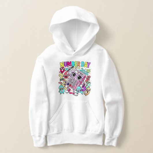 Number Day Hoodie for Kids | Fun Maths School Wear (レイダウン)