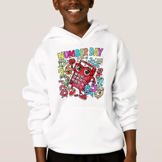 Number Day Hoodie for Kids UK Primary School Maths (正面)