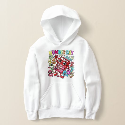 Number Day Hoodie for Kids UK Primary School Maths (レイダウン)