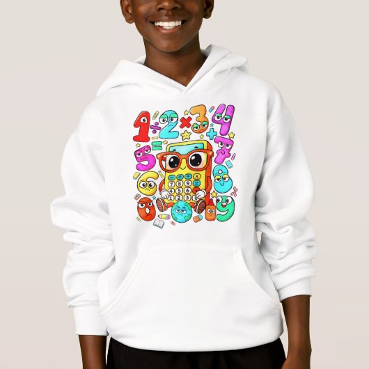 Number Day Kids Hoodie | Cute Maths Numbers (正面)