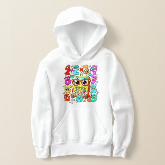 Number Day Kids Hoodie | Cute Maths Numbers (レイダウン)