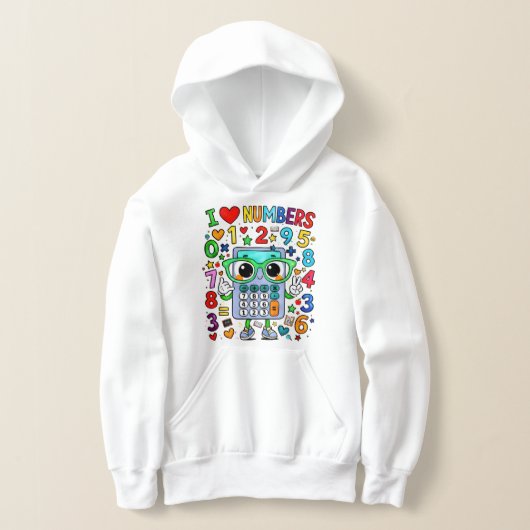 Number Day Kids Hoodie | I Love Numbers Maths (レイダウン)