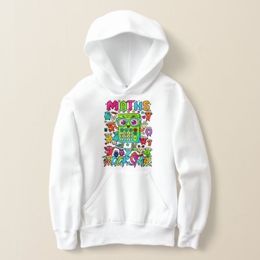 Number Day Kids Hoodie | Maths Rock Star Design (レイダウン)