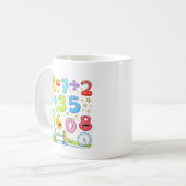 Number Day Math Equations Design for Kids コーヒーマグカップ (正面左)