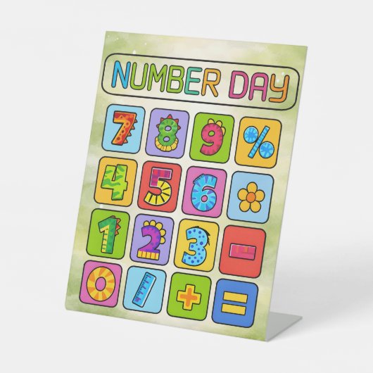 Number Day Math Icons Calculator Design 台座サイン (正面)