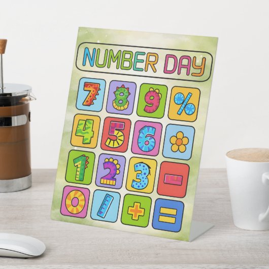Number Day Math Icons Calculator Design 台座サイン (インサイチュ)