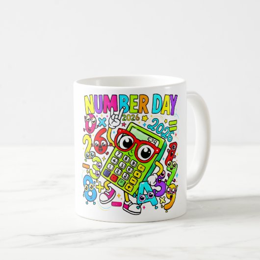 Number Day Maths Mug | Colourful Numbers コーヒーマグカップ (正面右)