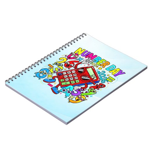 Number Day Maths Notebook | Fun Colourful Numbers ノートブック (左側)