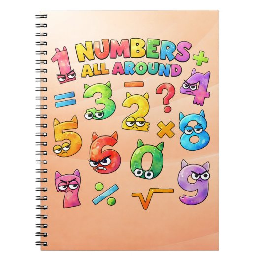 Number Day Maths Notebook | Numbers All Around ノートブック (正面)