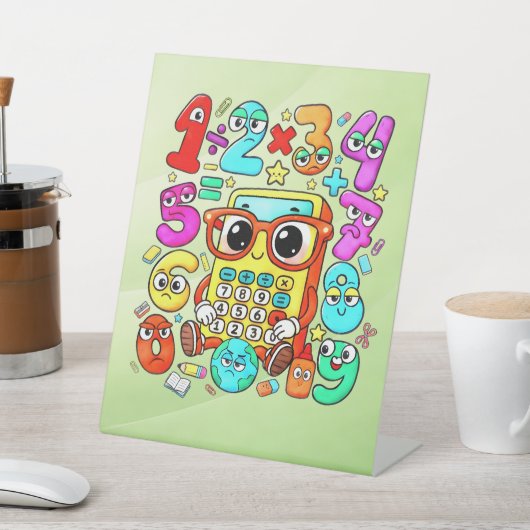 Number Day Maths Numbers Pedestal Sign for Schools 台座サイン (インサイチュ)