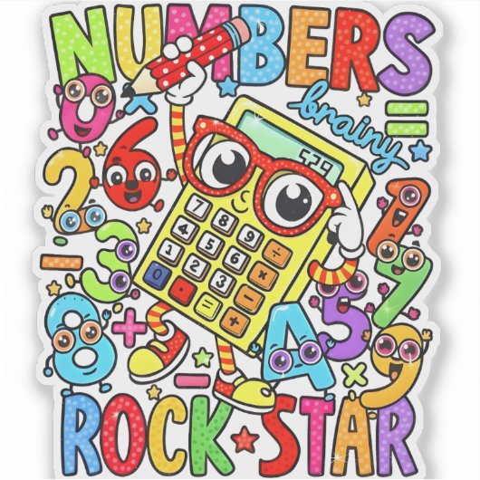 Number Day Maths Sticker for Kids UK Classroom シール (正面)