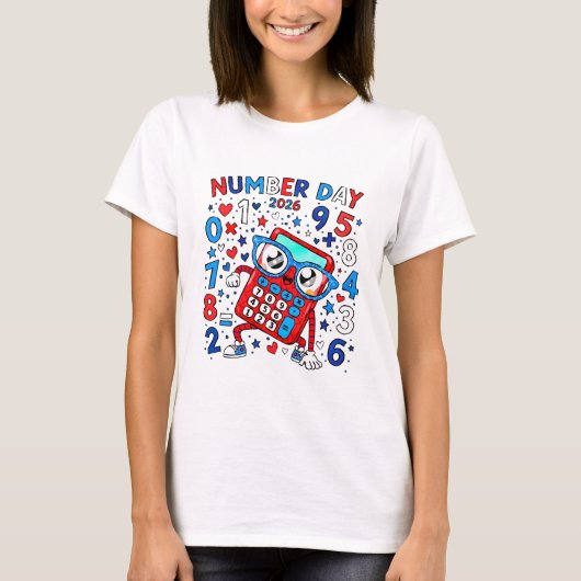 Number Day Maths T Shirt for Teachers and Schools Tシャツ (正面)