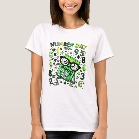 Number Day Maths T Shirt for Teachers and Schools Tシャツ (正面)